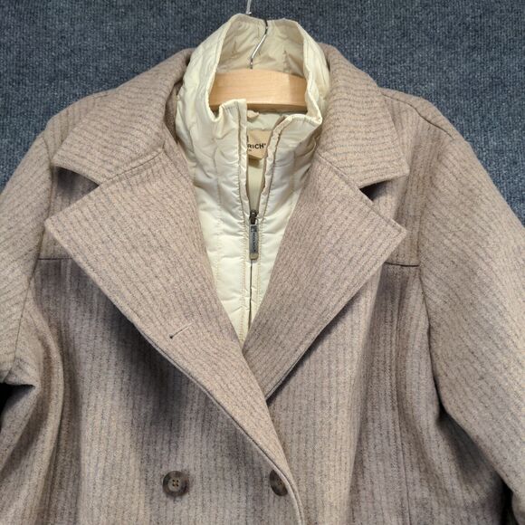 Woolrich Women's Wool Blend Knit Jacket Tan Oatmeal XL Zipped Pockets - Picture 9 of 14